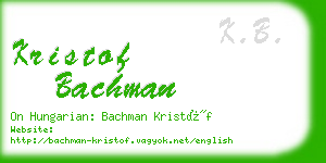 kristof bachman business card